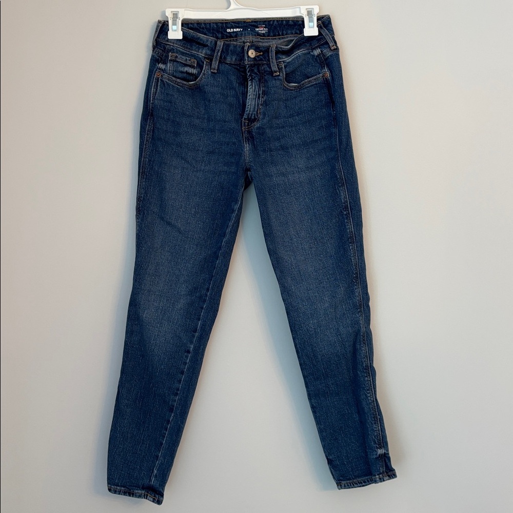 Old Navy Dark Blue High-Rise Curvy Vintage Slim Jeans